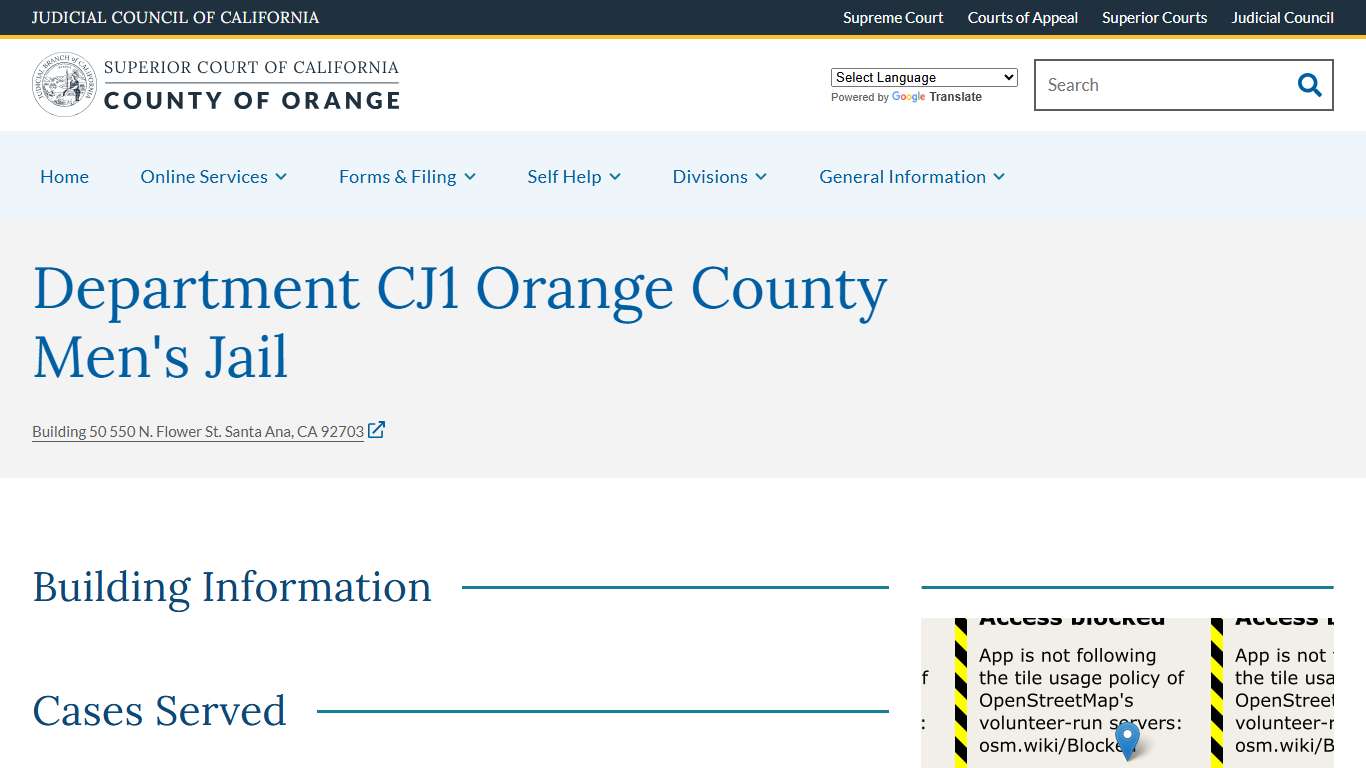 Department CJ1 Orange County Men's Jail | Superior Court of California | County of Orange